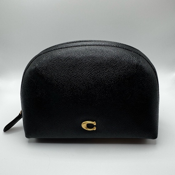 Coach Cosmetic Case Black Canvas With C Logo - Picture 1 of 8